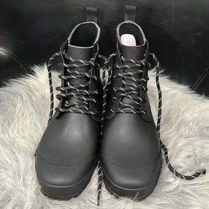 Black rubber madewell boots size 8
